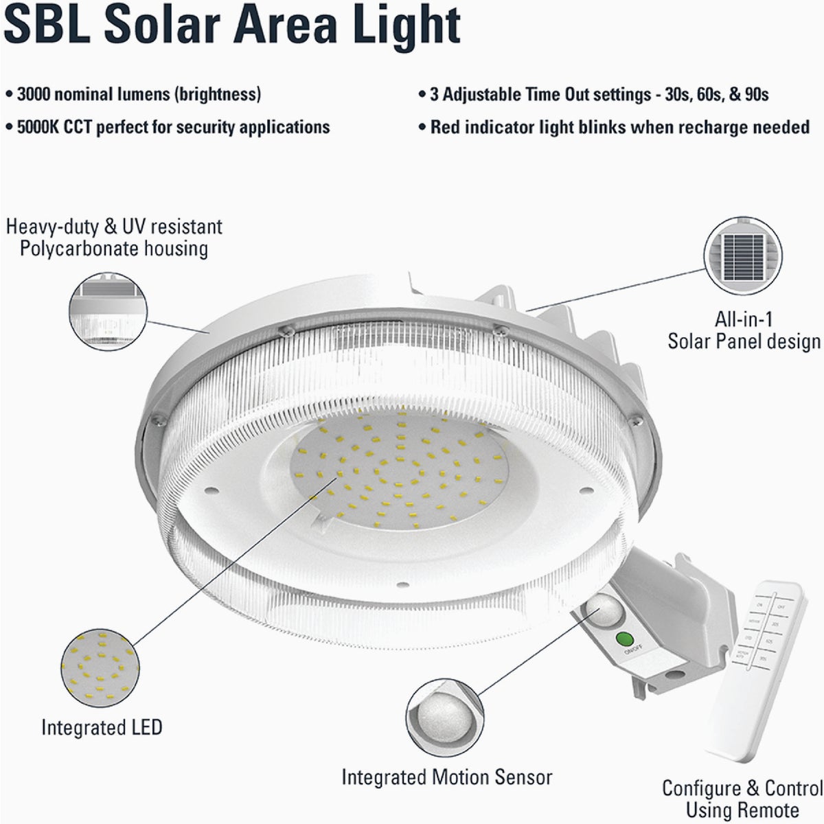 Halo Motion Activated Dusk to Dawn Selectable Lumen Solar Flood Light with Remote Control Image 4