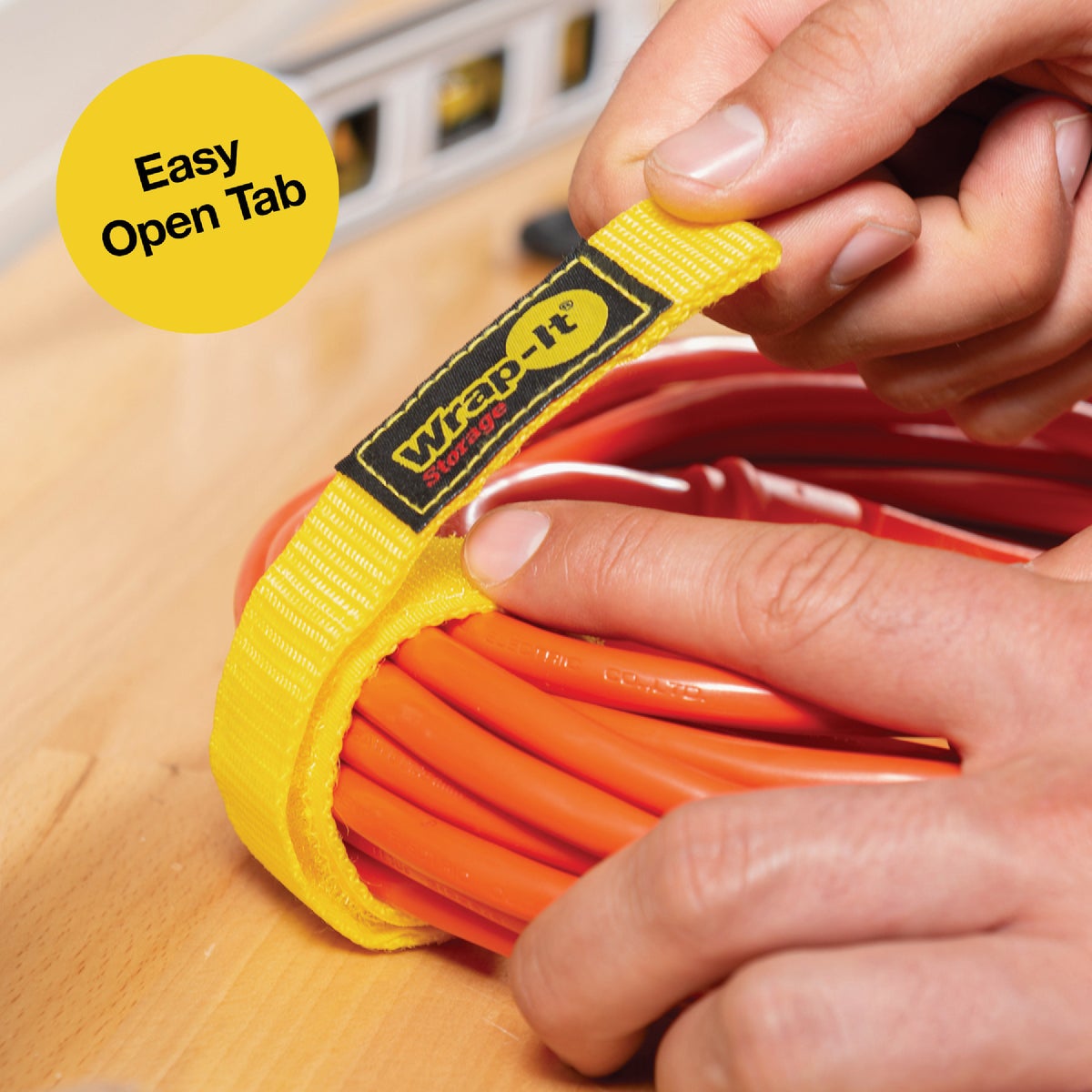Wrap-It Storage Quick-Straps 12 In. Yellow Weatherproof Hook & Loop Strap Image 5