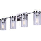 Canarm Britton 4-Light Brushed Nickel Vanity Bath Light Fixture, Clear Glass Image 1