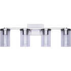 Canarm Britton 4-Light Brushed Nickel Vanity Bath Light Fixture, Clear Glass Image 5