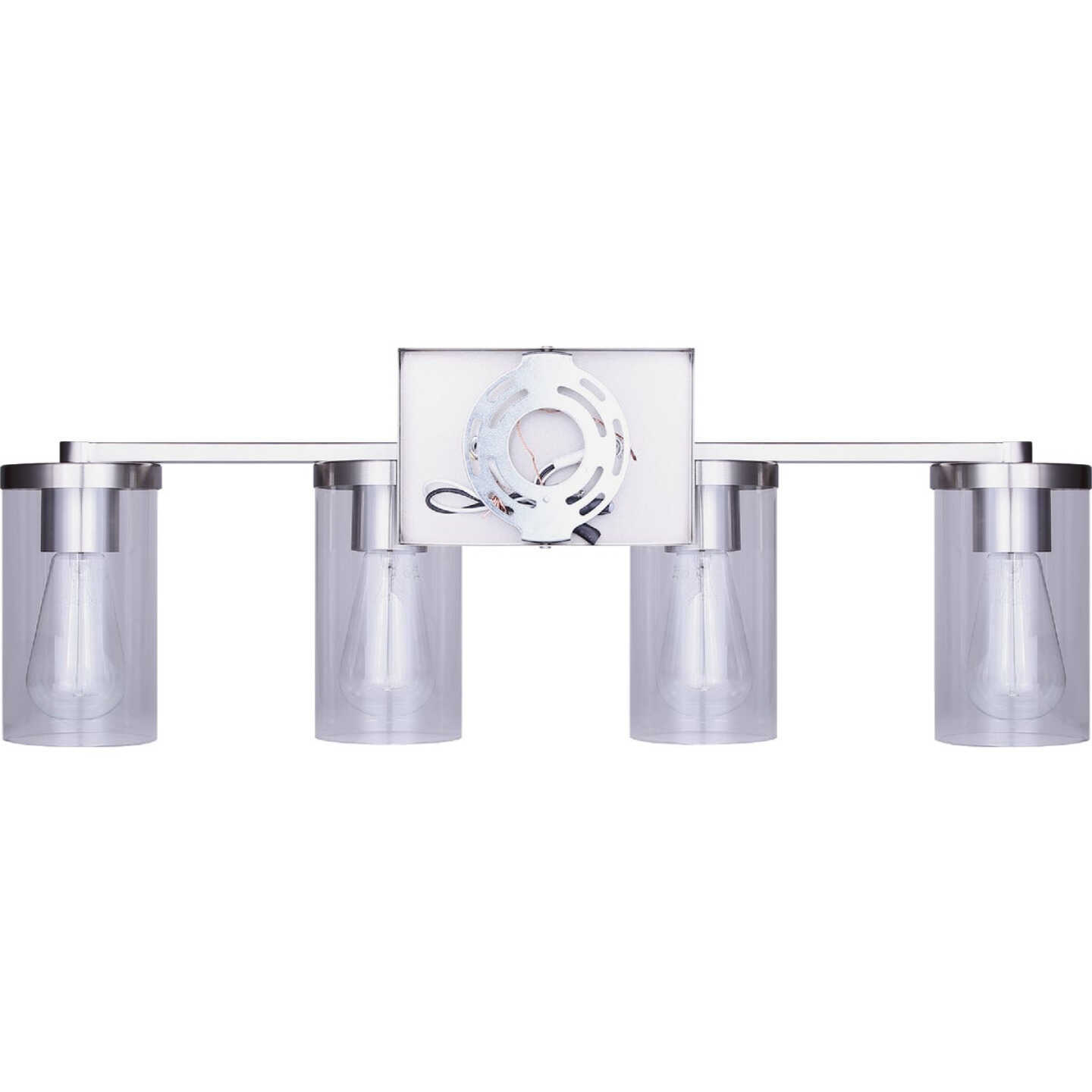 Canarm Britton 4-Light Brushed Nickel Vanity Bath Light Fixture, Clear Glass Image 4