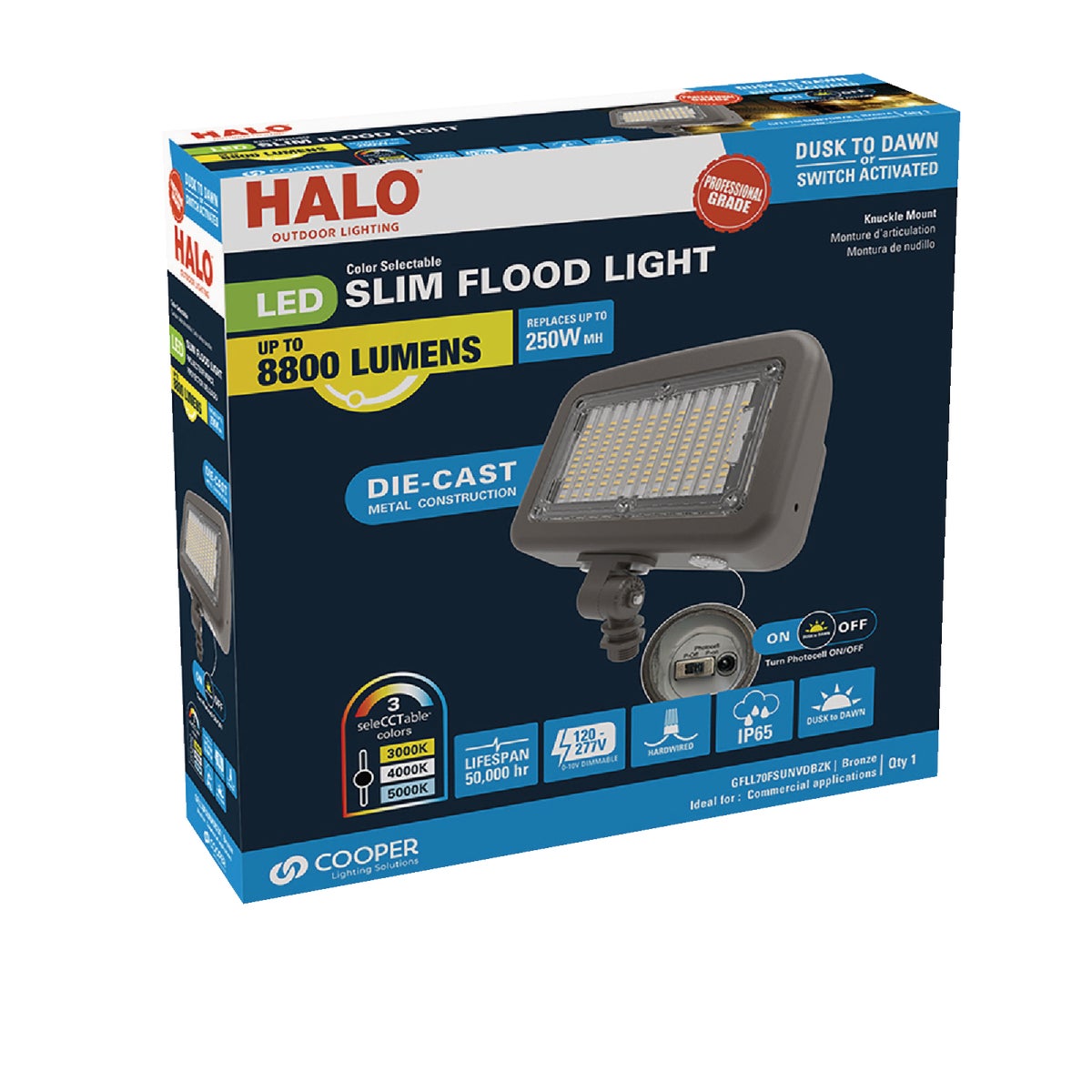 Halo Bronze Dusk To Dawn LED Commercial Outdoor Area Light Fixture, 8000 Lm. Image 2