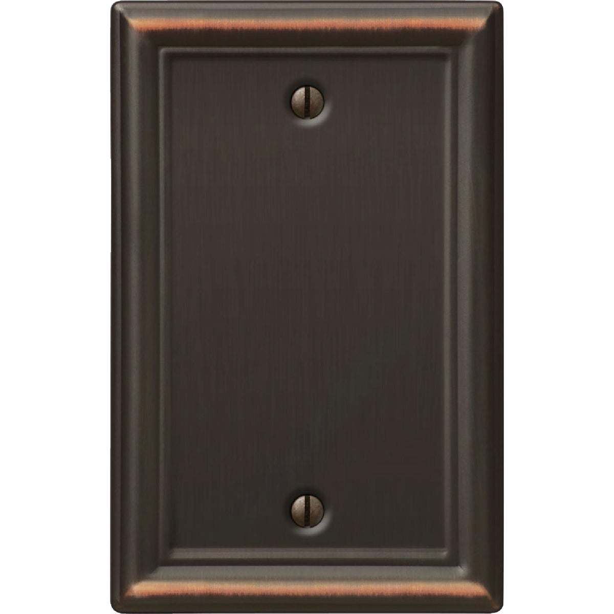 Amerelle Chelsea 1-Gang Aged Bronze Steel Blank Wall Plate