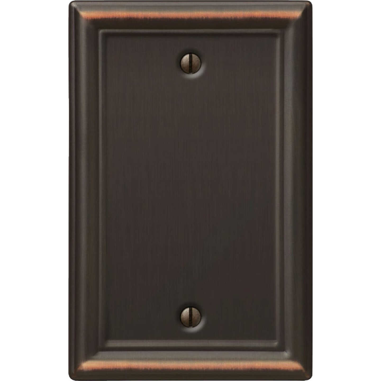 Amerelle Chelsea 1-Gang Aged Bronze Steel Blank Wall Plate Image 1