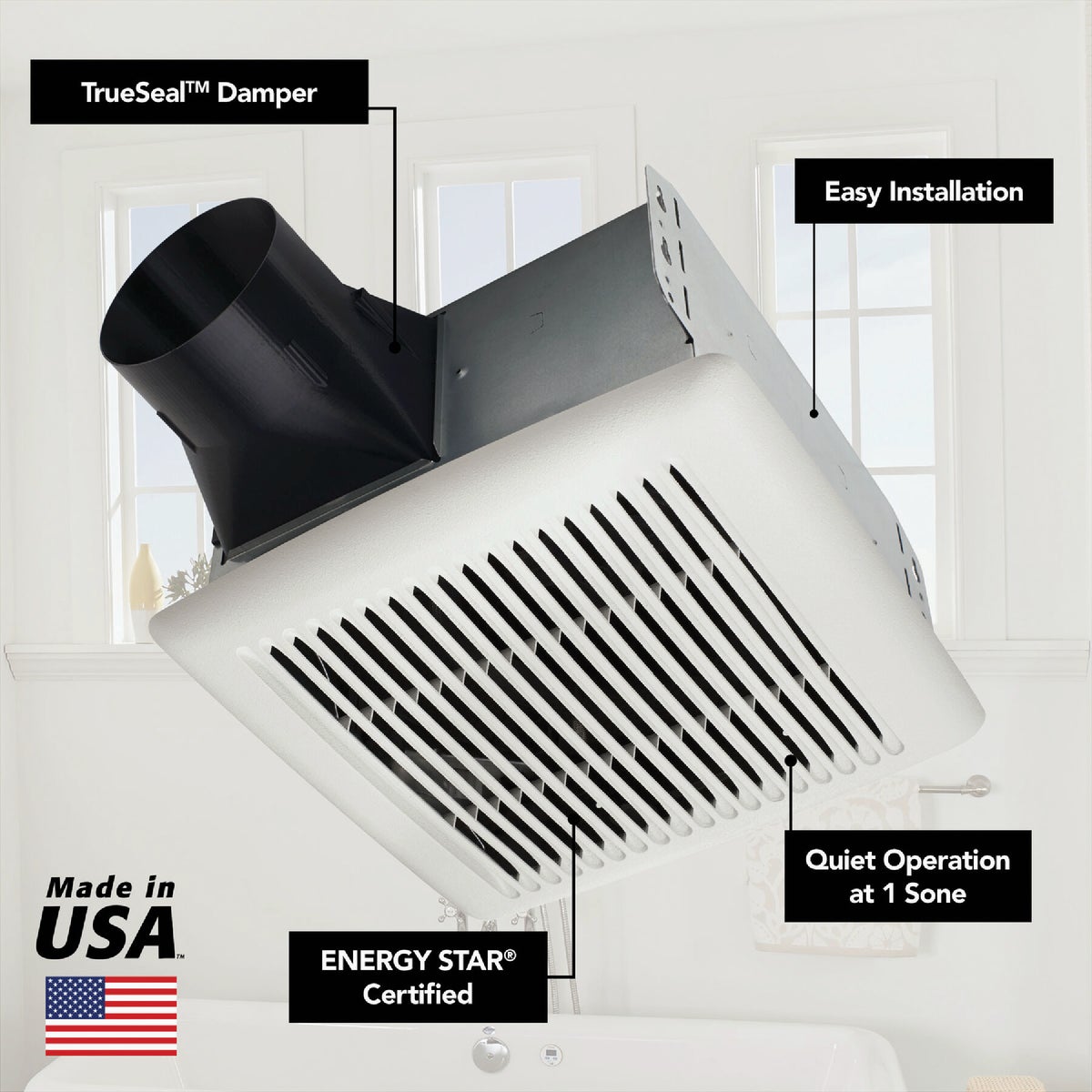 Broan Flex Series 110 CFM 1.0 Sone Ventilation Fan Image 2