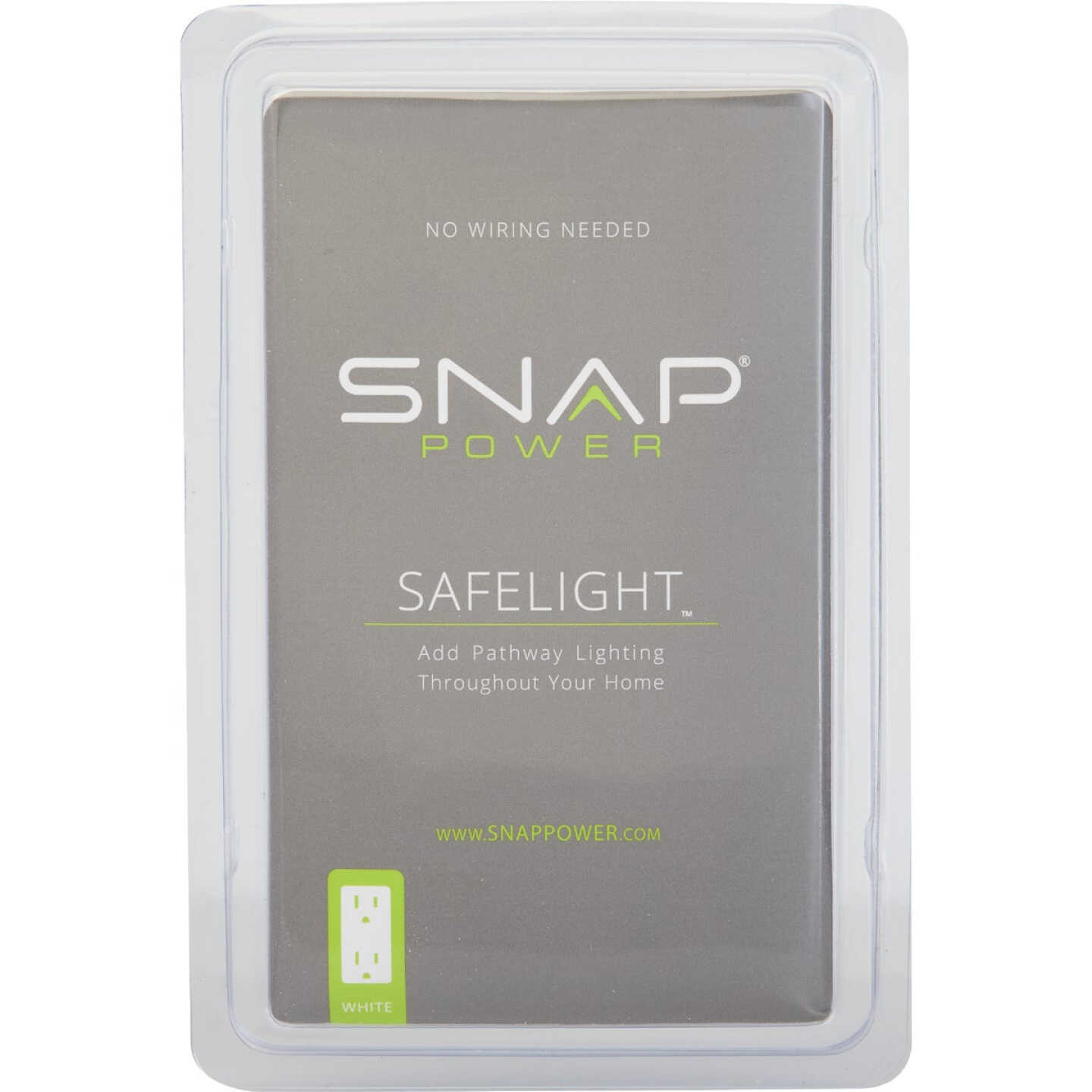 SnapPower SafeLight Single Gang Decorative Wall Plate, White Image 1