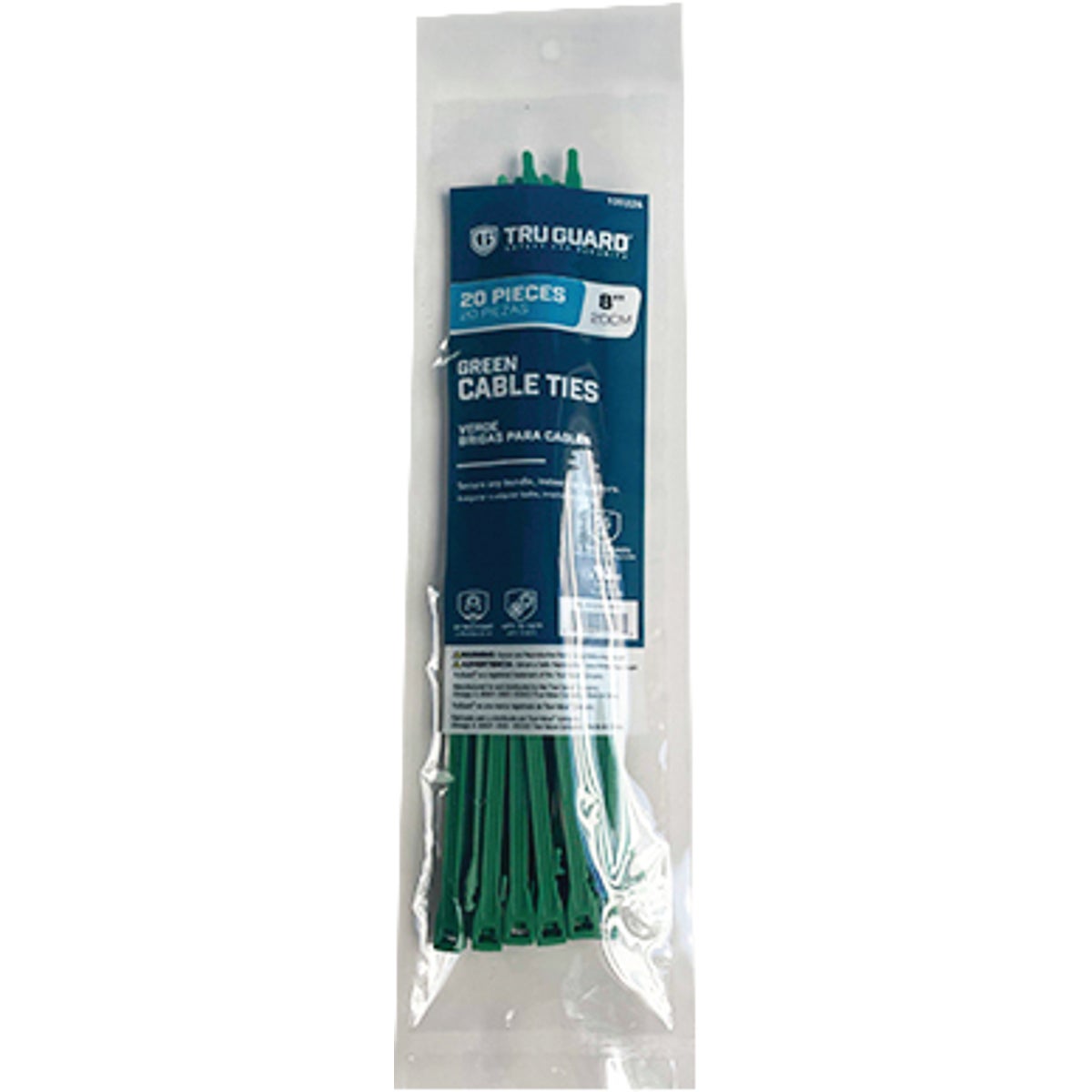 TruGuard 8 In. Green Self-Locking Cable Ties (20-Pack)