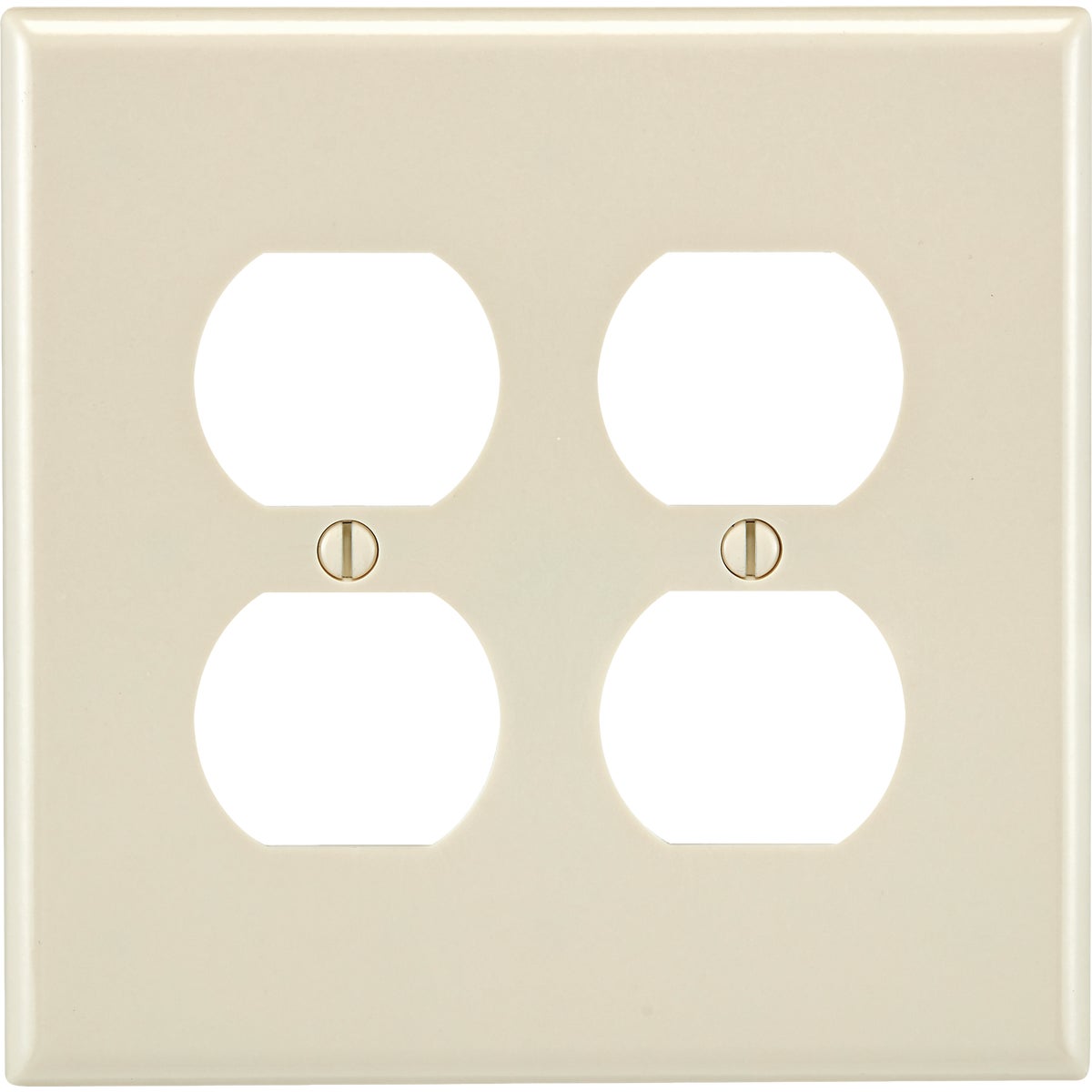 Leviton 2-Gang Light Almond Midway Receptacle Wallplate Outlet