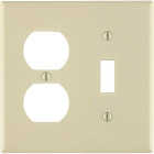Leviton 2-Gang Light Almonf 1-Toggle 1-Duplex Device Combination Wall Plate Image 1
