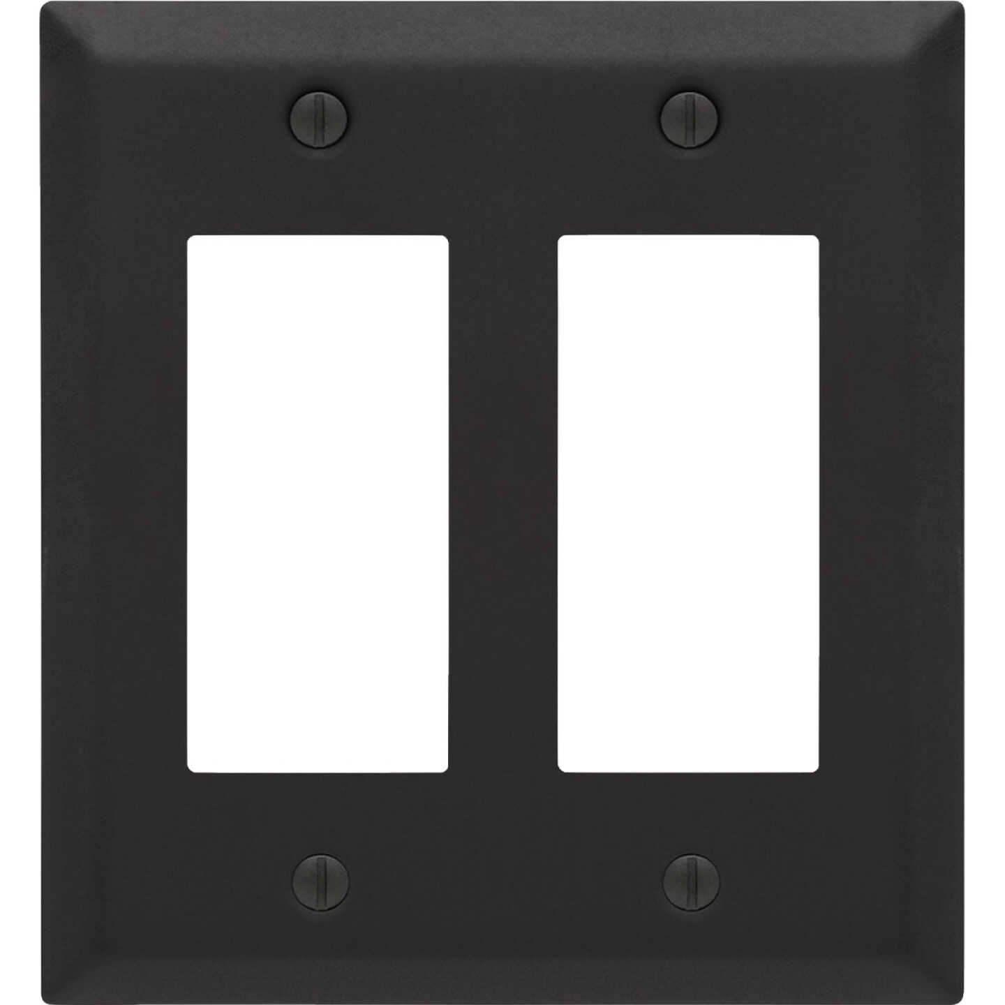 Amerelle Century 2-Gang Black Steel Wall Plate Image 1