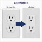 Leviton Decora Lever Edge 15A White Residential Grade 5-15R Duplex Outlet (10-Pack) Image 7