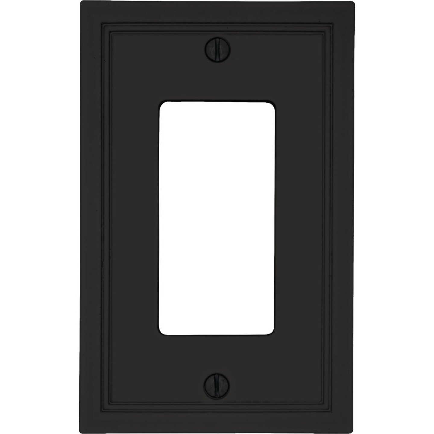 Amerelle Fairbanks 1-Gang Matte Black Insulated Bamboo Wall Plate Image 1