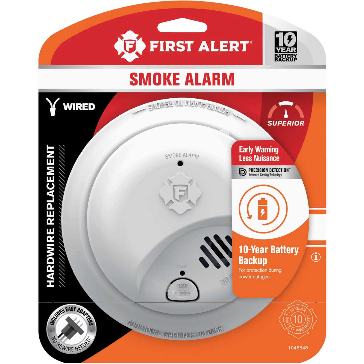 First Alert SMI105-AC Interconnect Hardwire Ionization Smoke Alarm with 10-Year Battery Backup Image 1