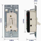 Leviton LED/CFL/Incandescent Light Almond Slide Dimmer Image 3