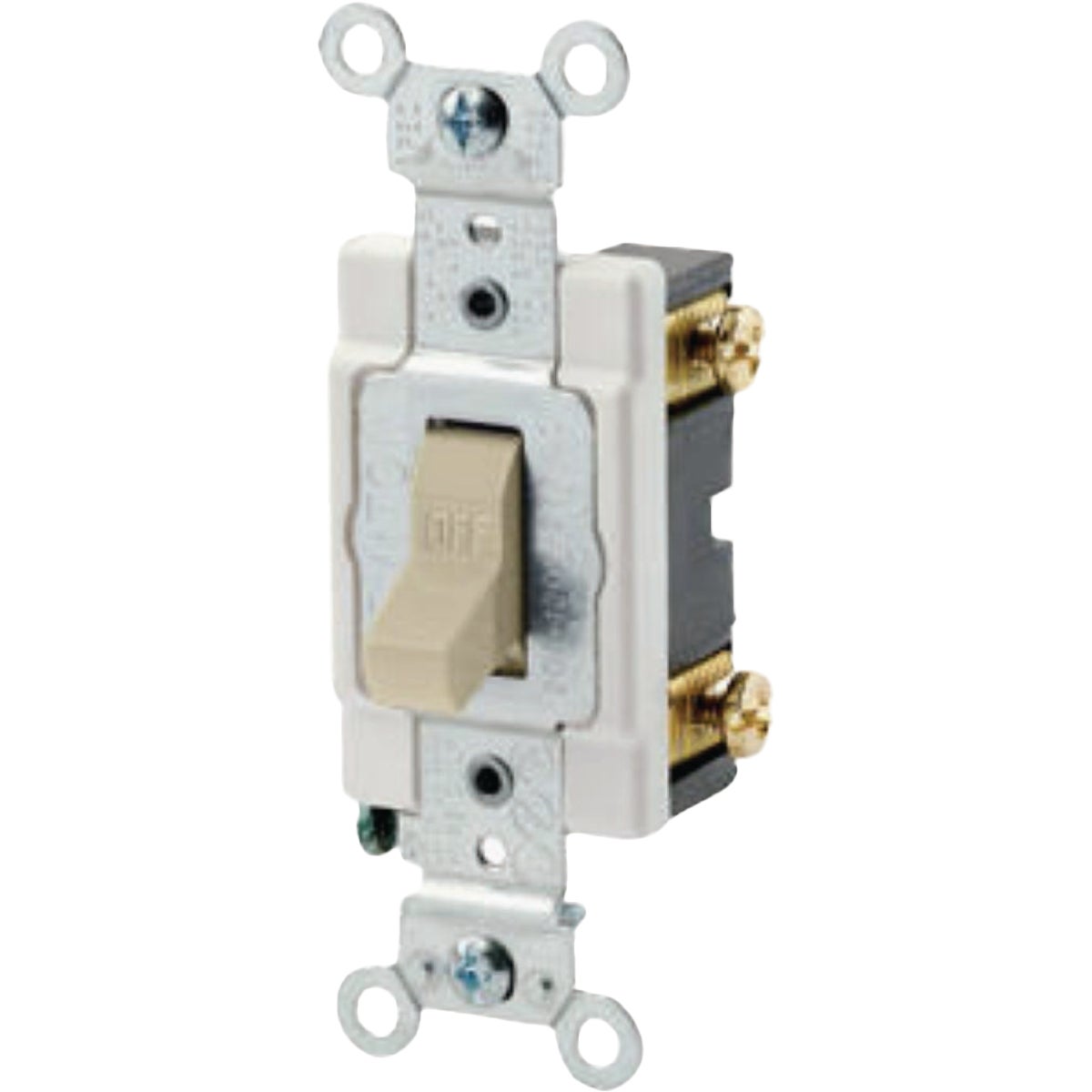 Leviton Commercial Grade 20A Toggle Single Pole AC Quiet Switch, Ivory