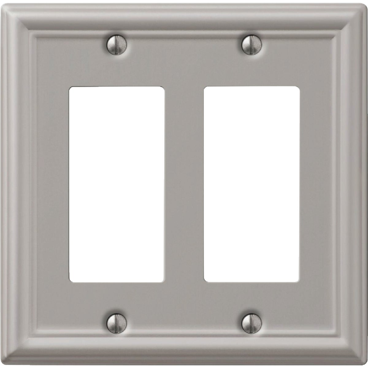Amerelle Chelsea 2-Gang Brushed Nickel Steel Wall Plate
