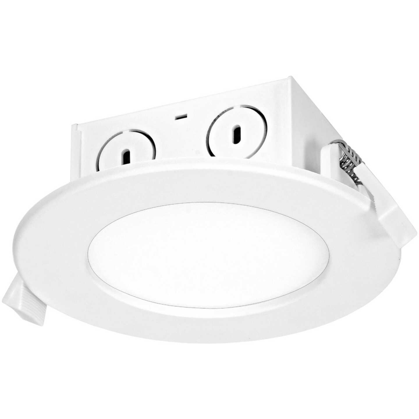 Satco 4 In. Direct Wired IC Rated White 3000K LED Recessed Light Kit Image 1