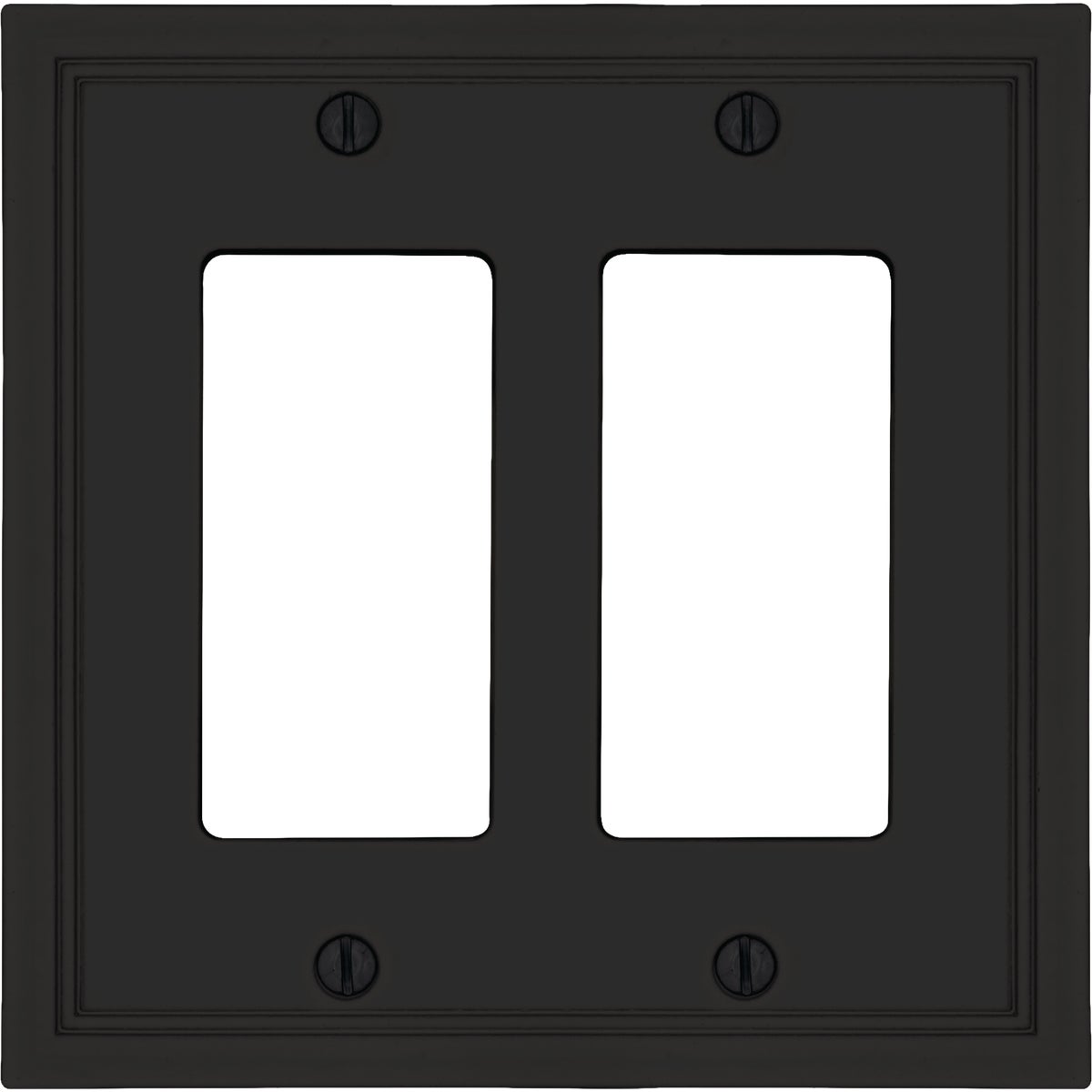 Amerelle Fairbanks 2-Gang Black Insulated Bamboo Wall Plate