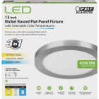 Feit Electric Edge-Lit 13 In. Nickel Round Disc 4-Way LED Flush Mount Light Image 1