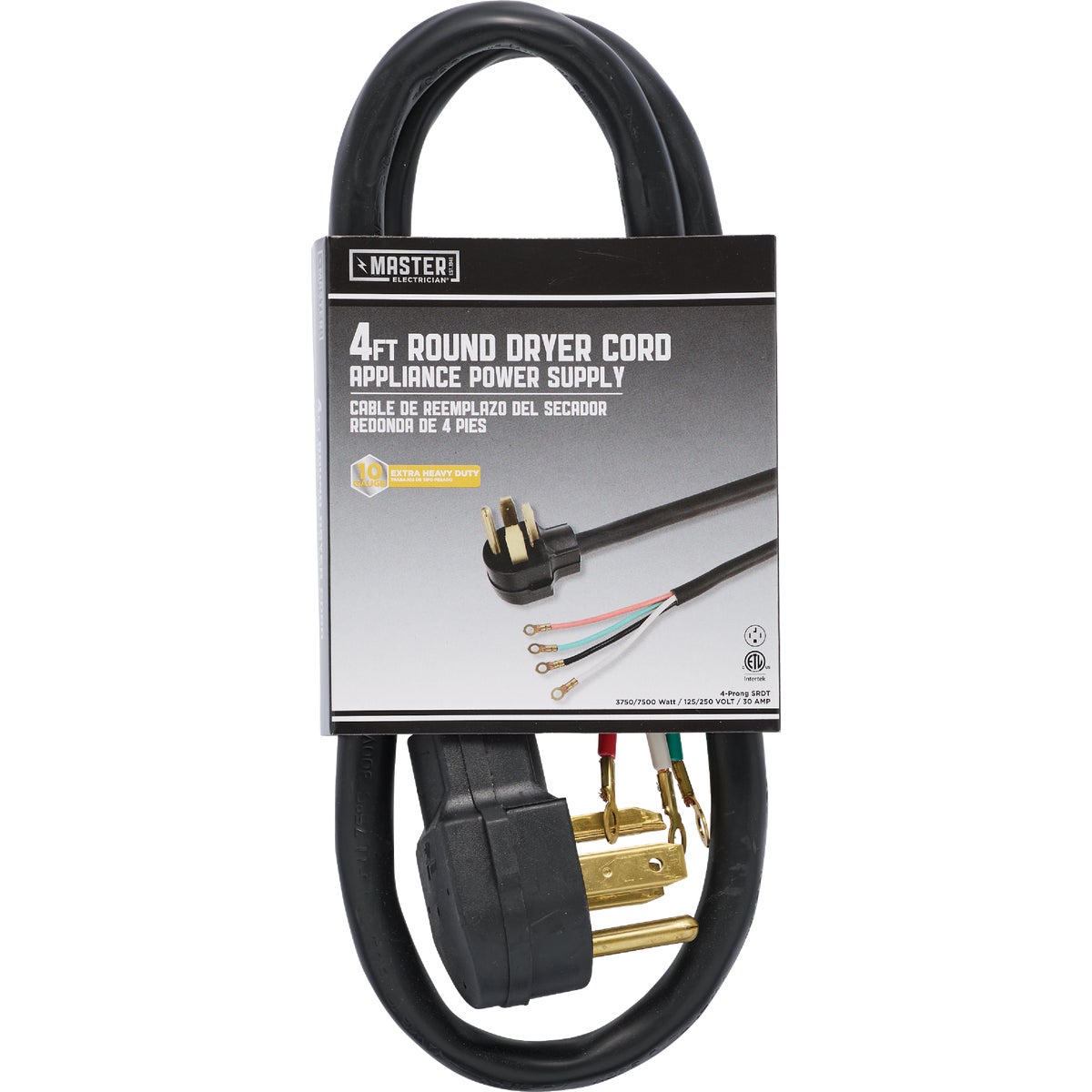 Master Electrician 4 Ft. 10/4 30A Dryer Cord