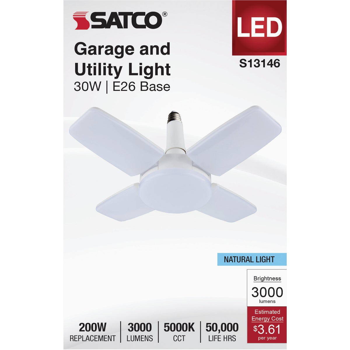 Satco Nuvo 200W Incandescent Equivalent Medium Base Multi-Beam LED High-Intensity Replacement Light Bulb Image 2