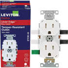 Leviton Lever Edge White 15A Commercial Grade 5-15R Tamper Resistant Duplex Outlet Image 1