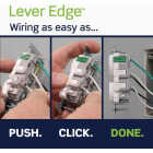 Leviton Lever Edge White 15A Commercial Grade 5-15R Tamper Resistant Duplex Outlet Image 3