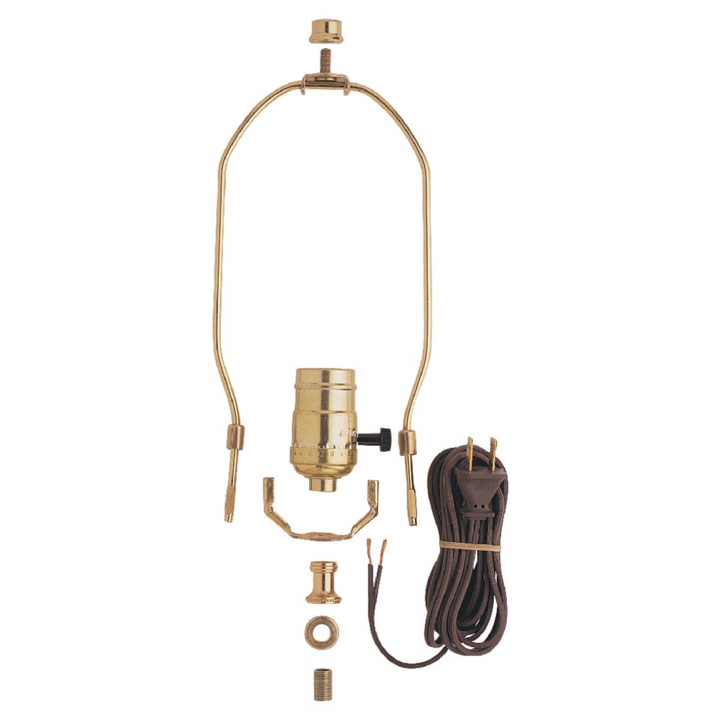 Westinghouse 3-Way Turn-Knob Medium Base Brass Make-A-Lamp Kit Image 1