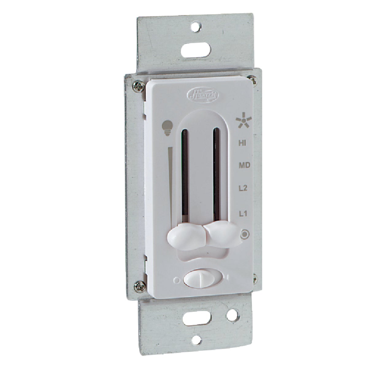 Hunter White 4-Speed/Full Range Dimmer Dual Slide Fan Control Switch
