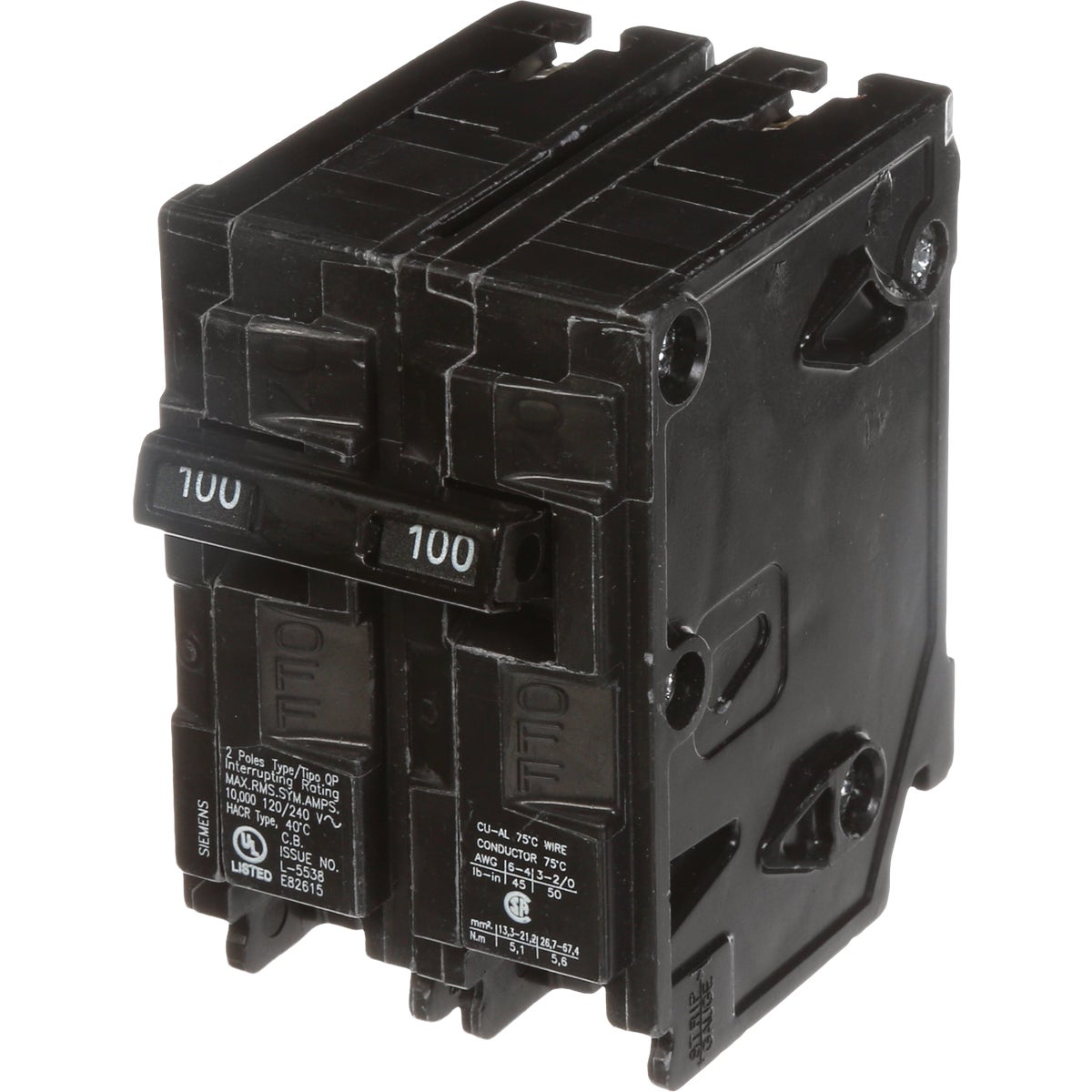 Siemens 100A Double Pole Circuit Breaker