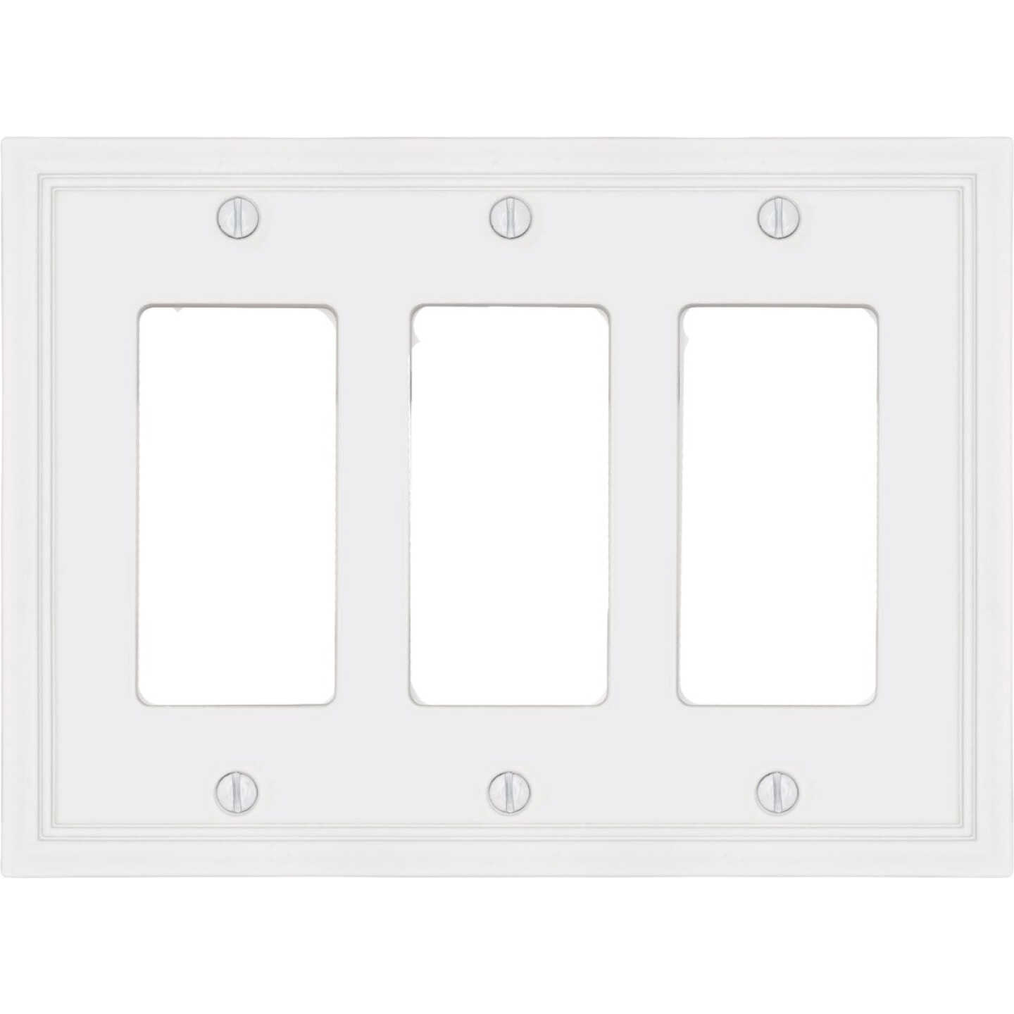 Amerelle Fairbanks 2-Gang White Insulated Bamboo Wall Plate Image 1