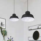 Canarm Levi 14 In. Black Metal Warehouse Pendant Light Fixture Image 3