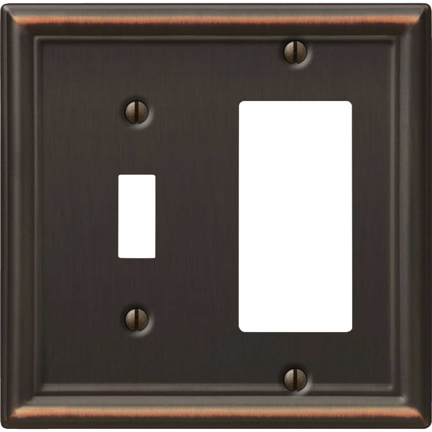 Amerelle Chelsea Aged Bronze Combination Wall Plate Image 1