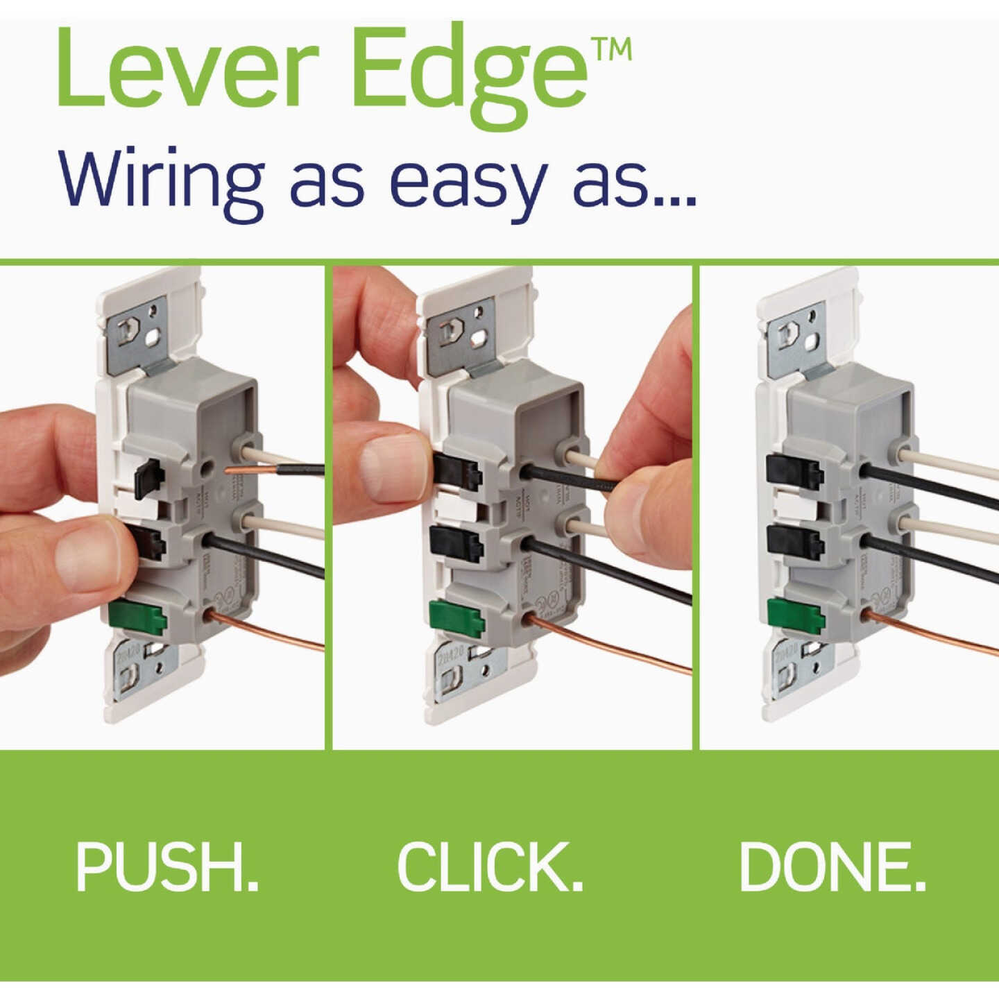 Leviton Lever Edge White 20A Commercial Grade 5-15R Tamper Resistant Duplex Outlet Image 3