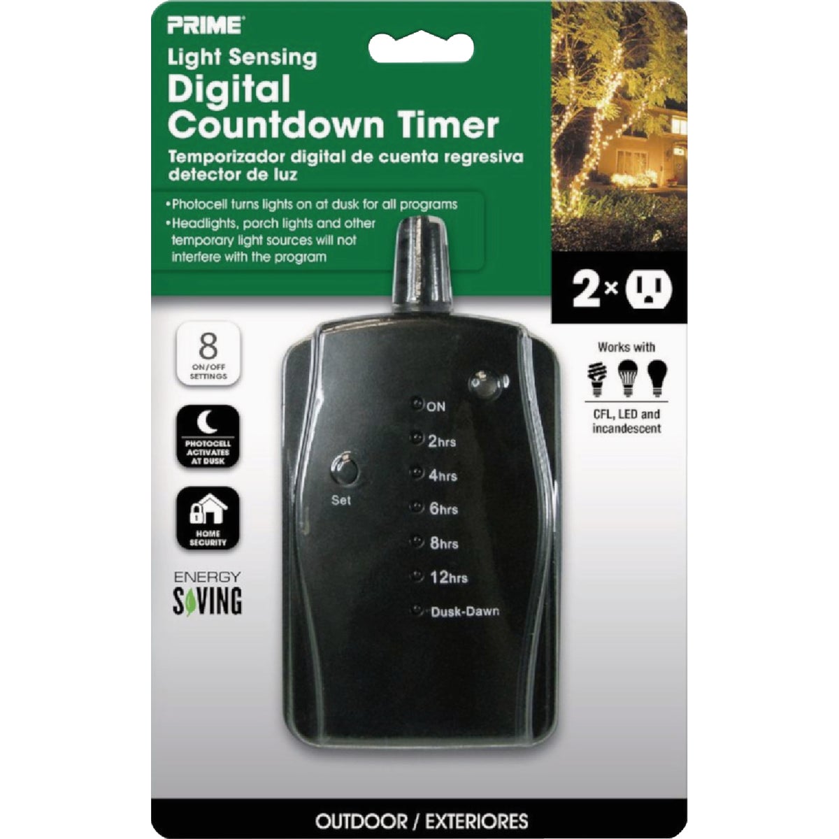 Prime 15A 125V 1875W Black LED Outdoor Countdown Timer Image 3