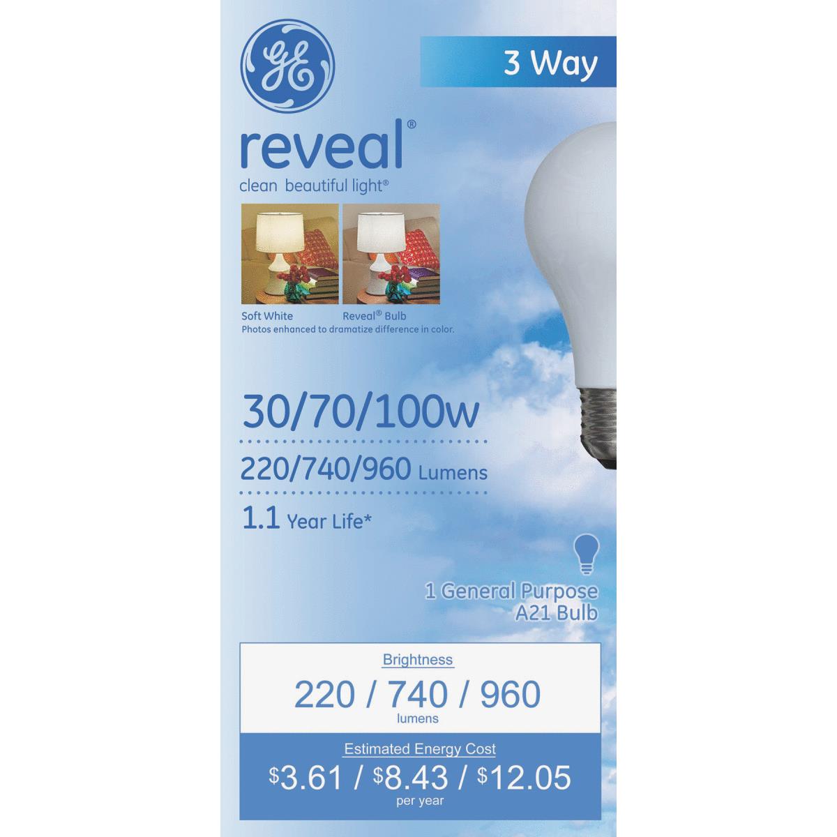 30/100W REVEAL 3WAY BULB