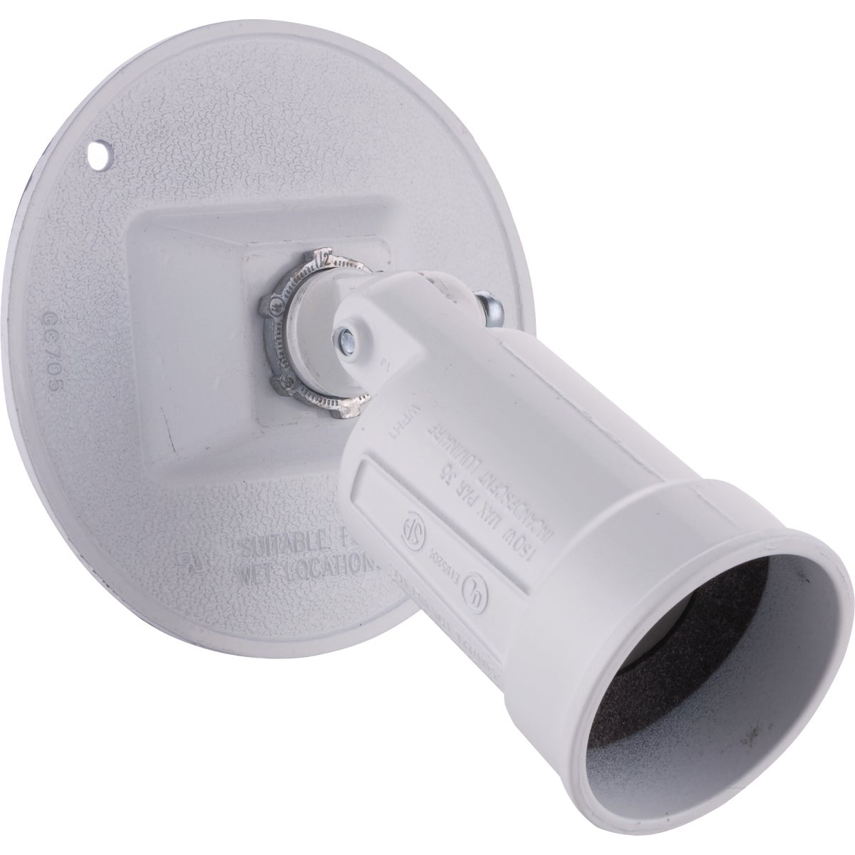 Bell 75-150W PAR38 White 4 In. Round Weatherproof Combination Cover with 1 Lampholder, Gasket, and Hardware