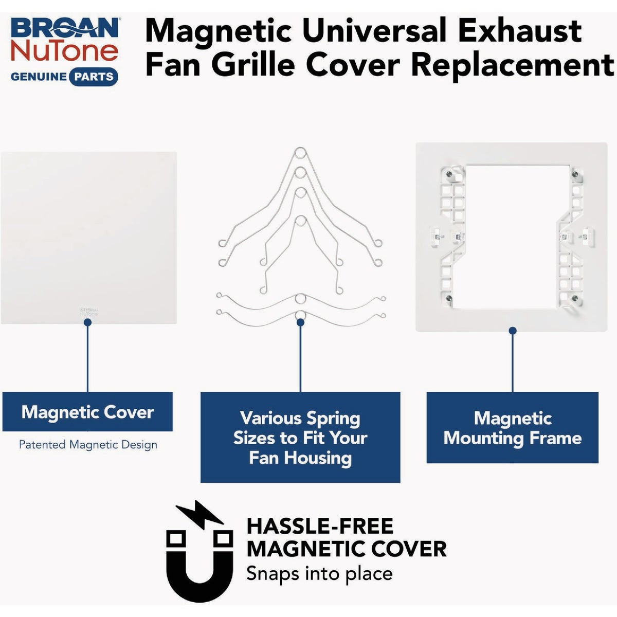 Broan-NuTone CleanCover 13 In. x 13 In. Magnetic Universal Bath Exhaust Fan Grille Image 5