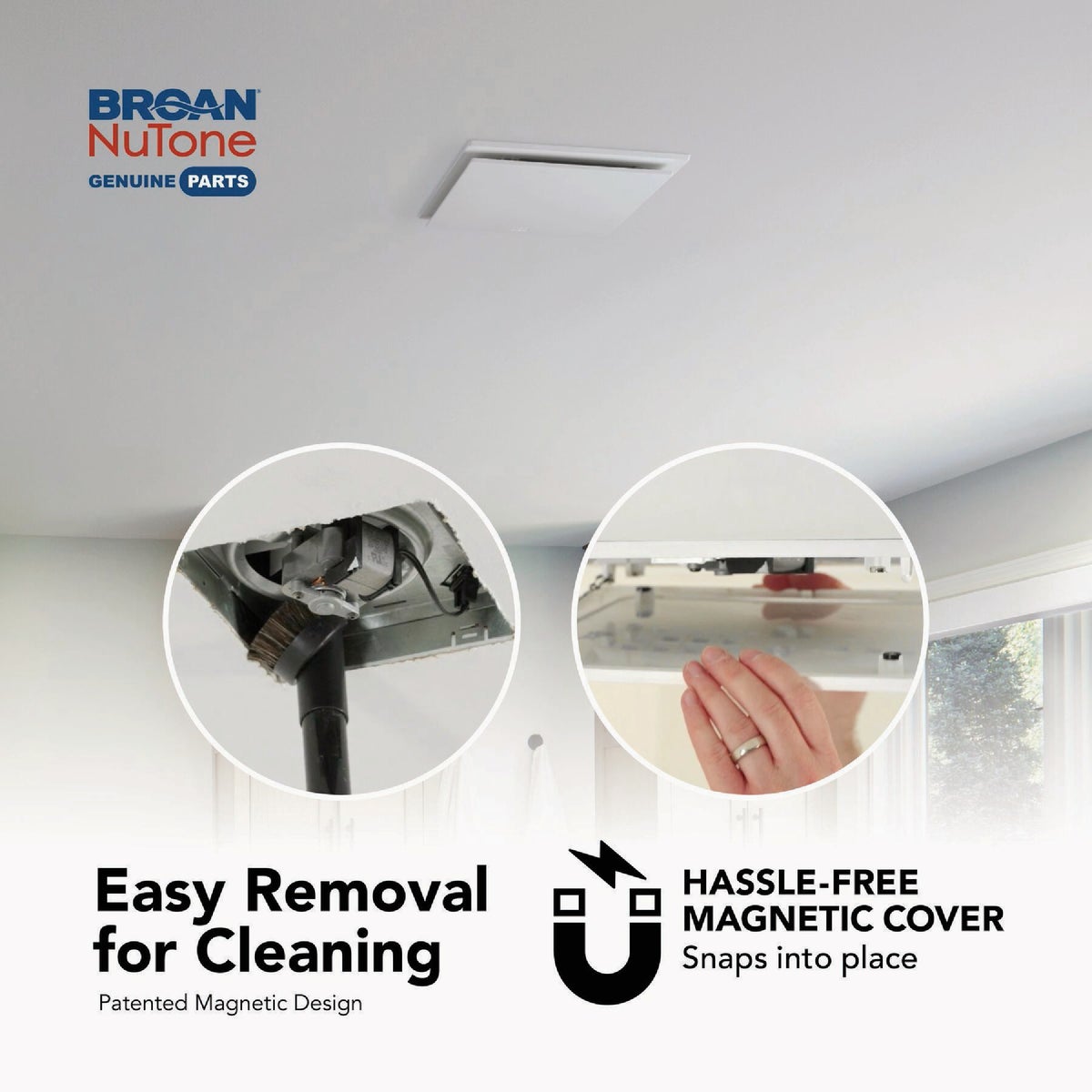 Broan-NuTone CleanCover 13 In. x 13 In. Magnetic Universal Bath Exhaust Fan Grille Image 2