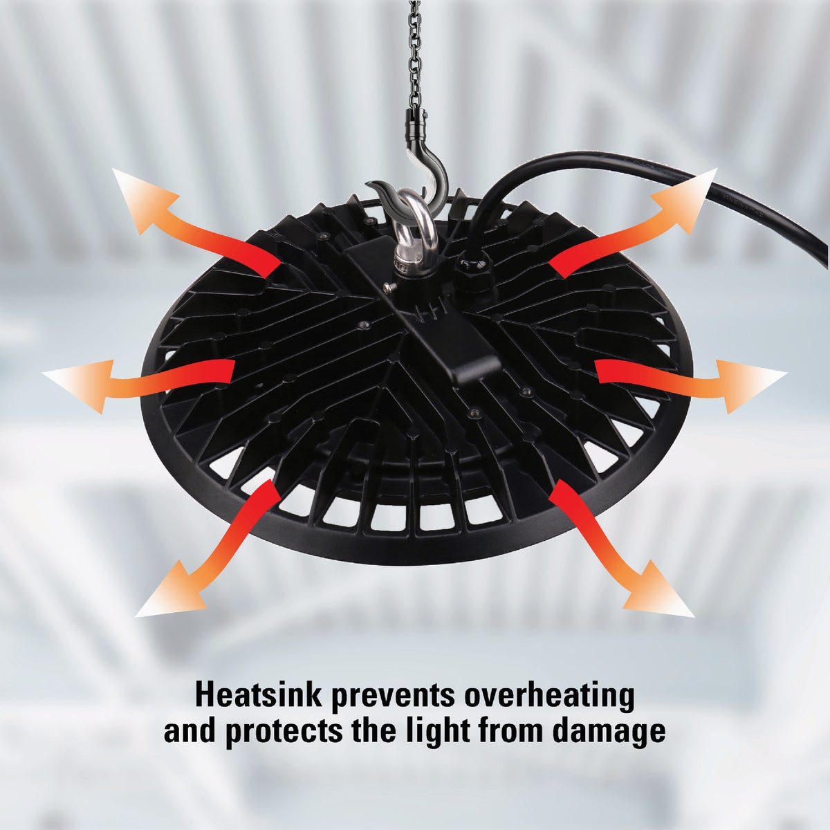 Metalux 11 In. 180W Equivalent 16,000 Lm. 5000K CCT High Bay Image 5