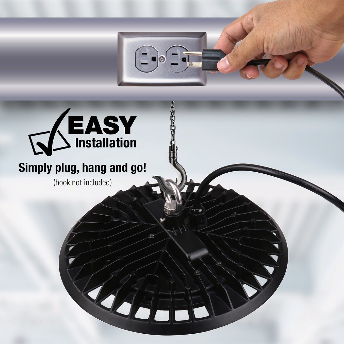 Metalux 11 In. 180W Equivalent 16,000 Lm. 5000K CCT High Bay Image 6