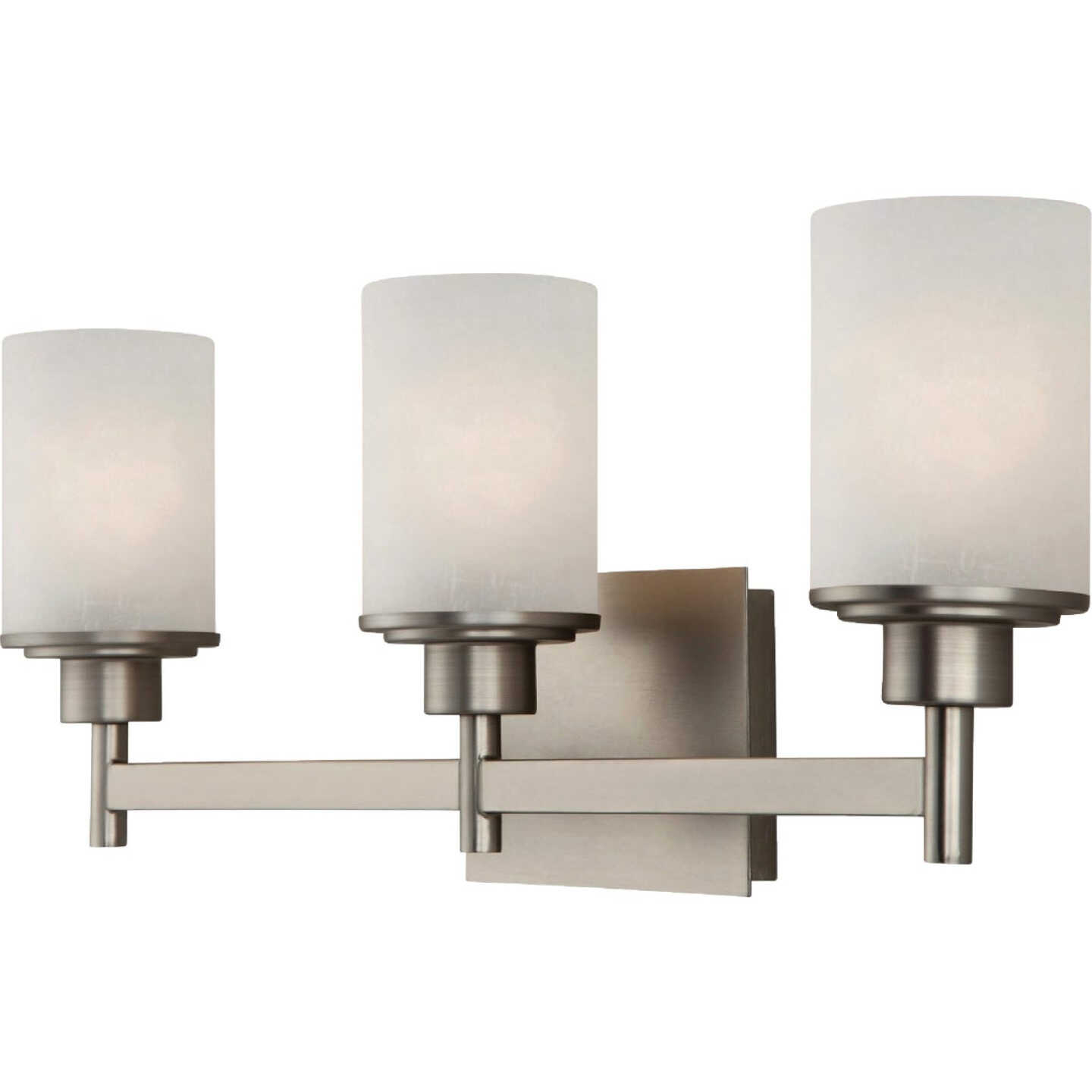 Canarm Lyndi 3-Light Brushed Nickel Vanity Bath Light Fixture, Etched Glass Image 1