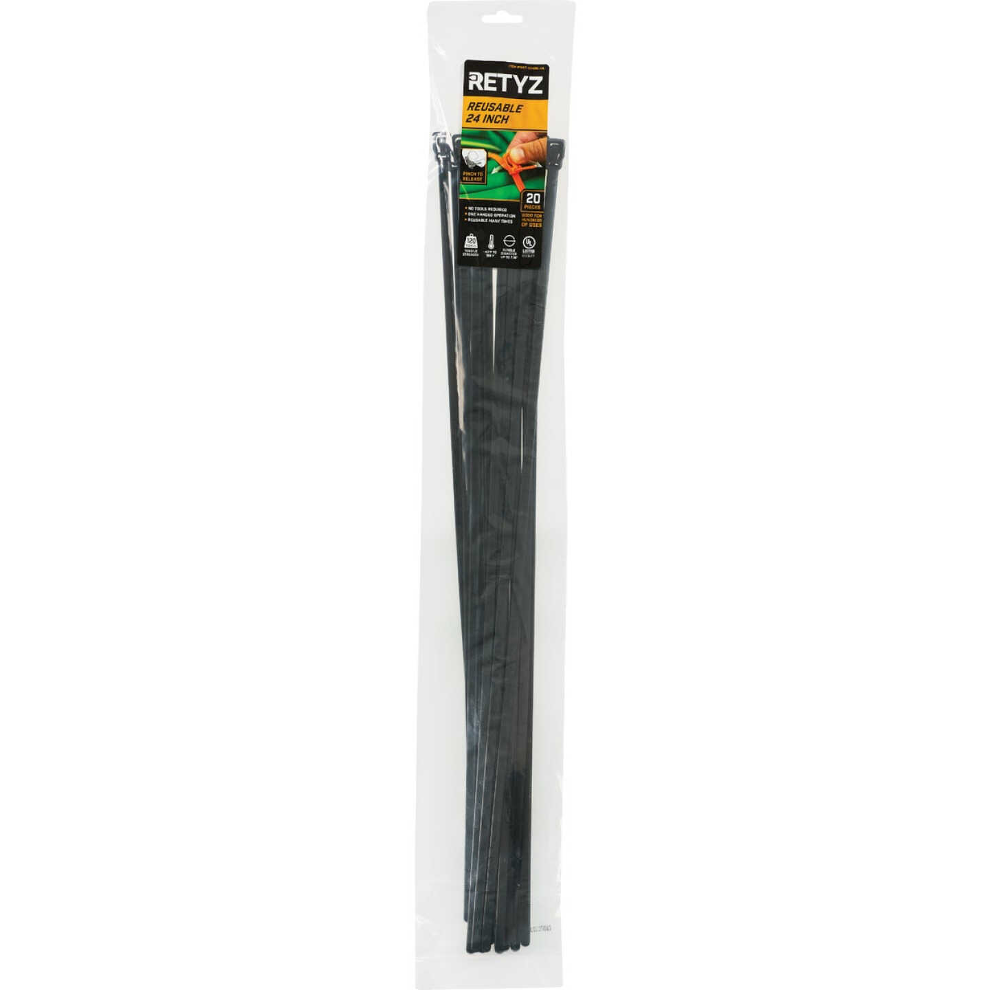 RETYZ WorkTie 24 In. Black Releasable Tie (20-Pack) Image 2