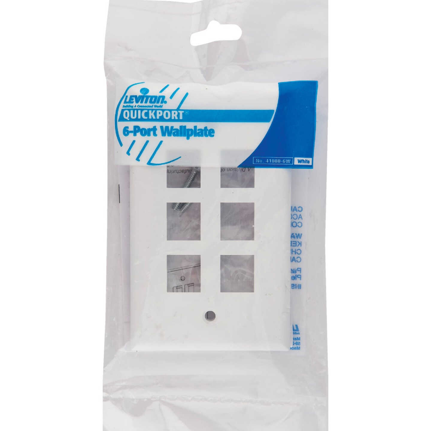 Leviton Quickport 6-Port White Flush Mount Wall Plate Image 2