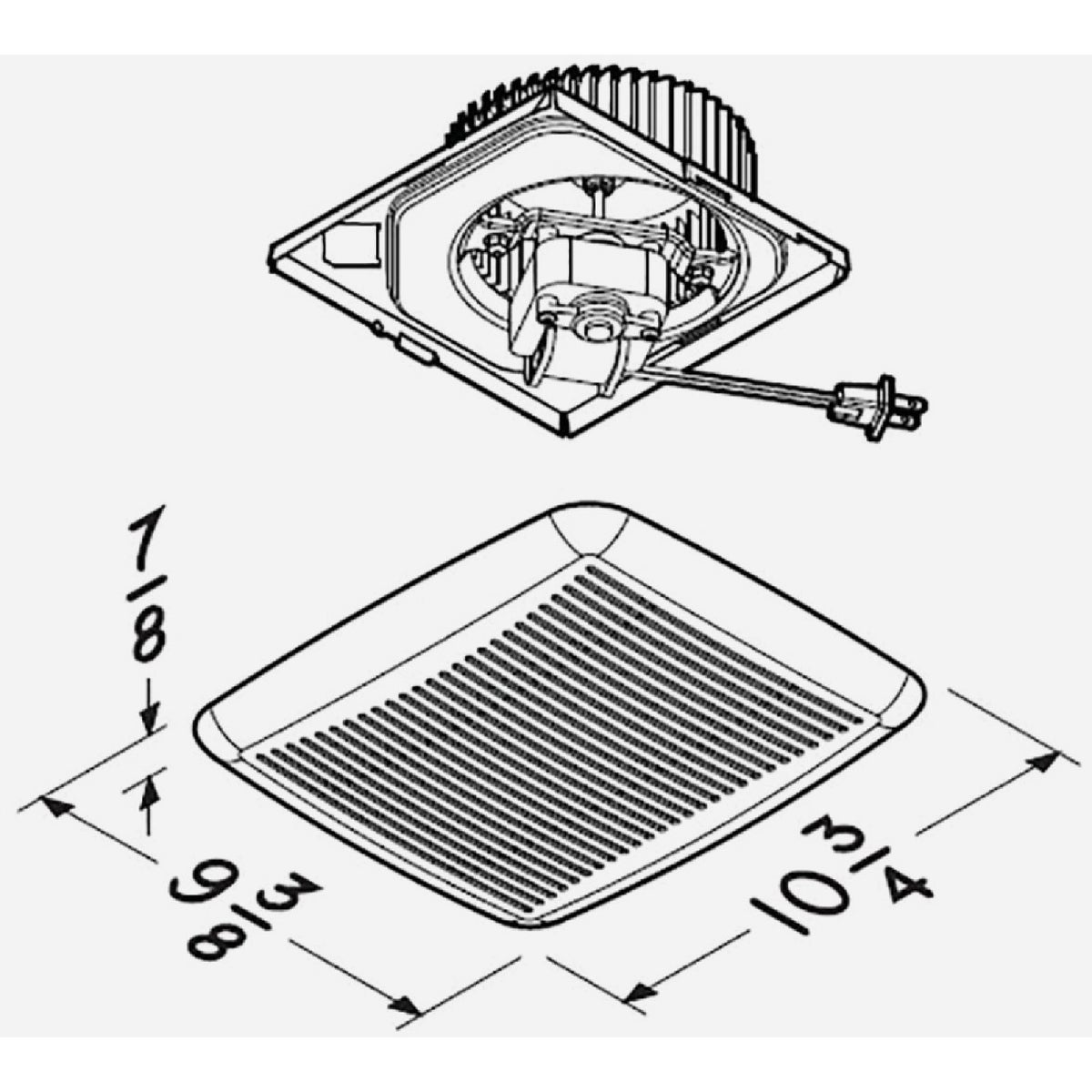 Broan-NuTone QuicKit 60 CFM 3.0 Sones 120V Bath Fan Replacement Image 5