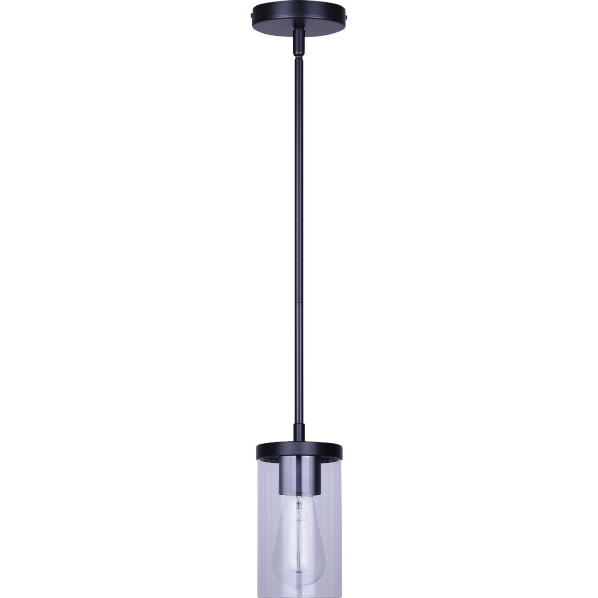Canarm Britton Black Pendant Light Fixture, Clear Glass