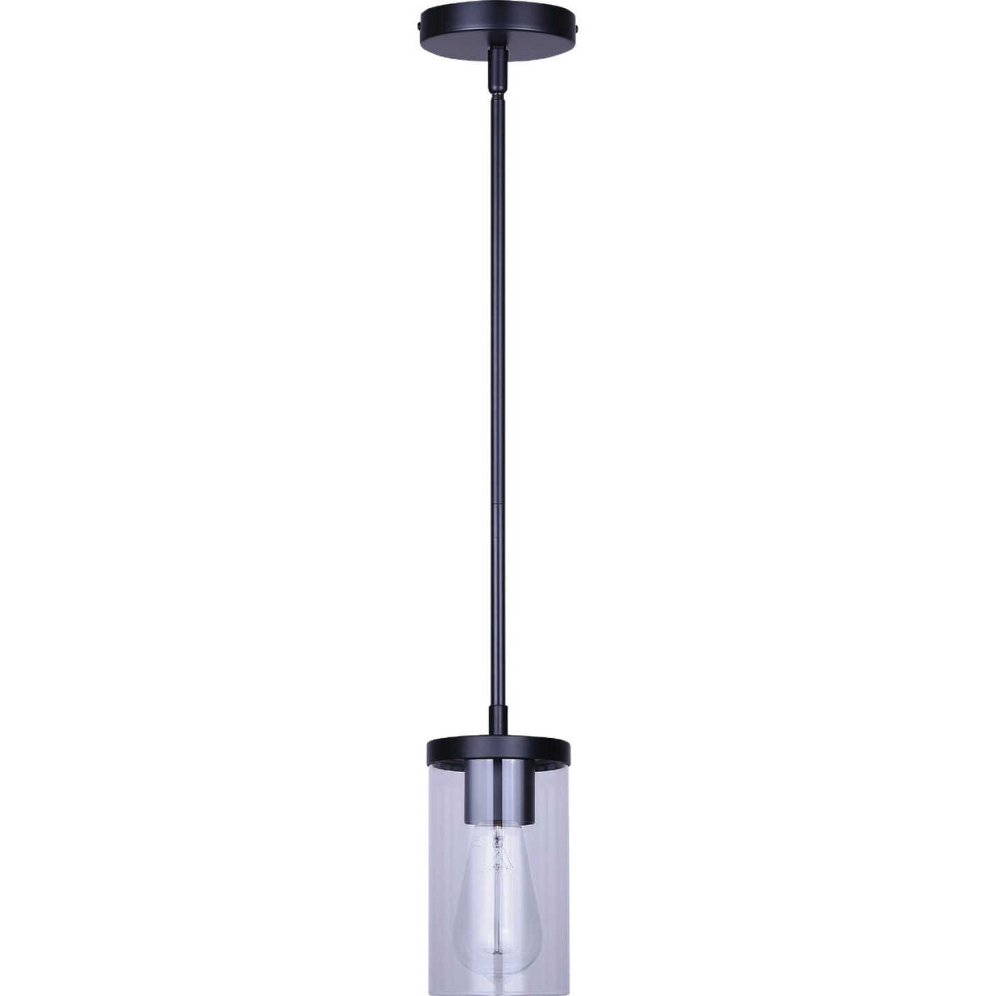 Canarm Britton Black Pendant Light Fixture, Clear Glass Image 1