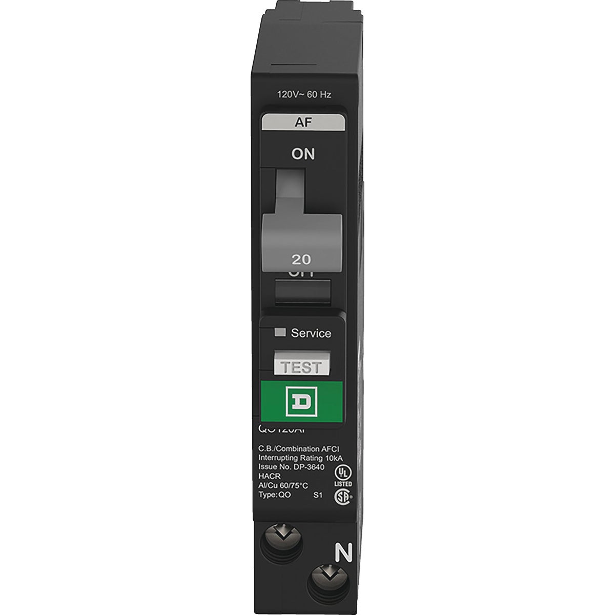 Square D QO 20A Single-Pole CAFCI Mini Dual Function Circuit Breaker Image 4