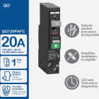 Square D QO 20A Single-Pole CAFCI Mini Dual Function Circuit Breaker Image 2