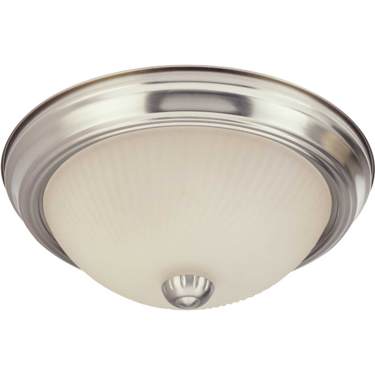 Canarm 11 In. Brushed Nickel Incandescent Flush Mount Ceiling Light Fixture Image 1
